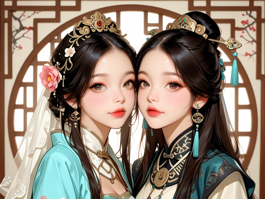 ((Night, Real Light, Top Quality, 8k, Masterpiece: 1.3)), Beautiful Girl: 1.4, (Brown Hair, Colossal: 1.3), Detailed Face, Detailed Eyes, China dress