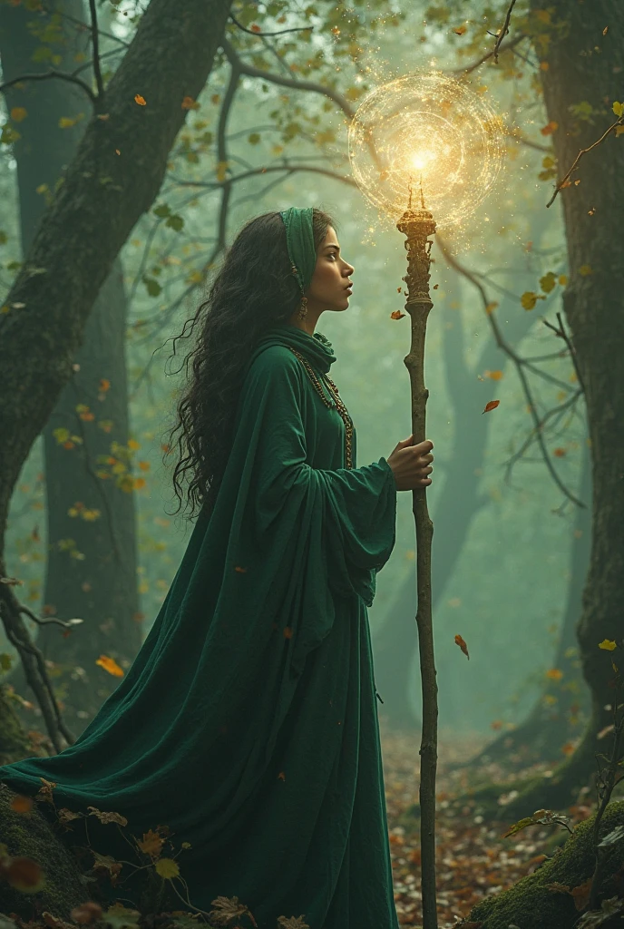 Create a gypsy with black hair  , greeneyes, corset and long green skirt drinking wine and playing cards on the road with the moon in the background 