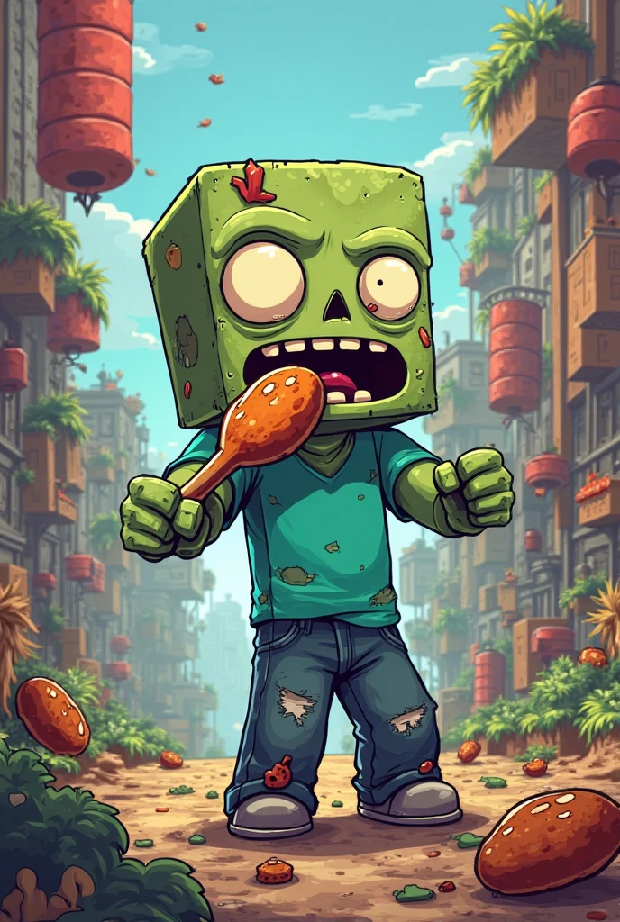 Plants vs. Zombies,Zombies are about to invade,Defense War Game,fear,bloody,Old,Zombies,Violence,Peashooter,Potato Mine Explosion,Ragged clothes,Exaggerated art illustration,