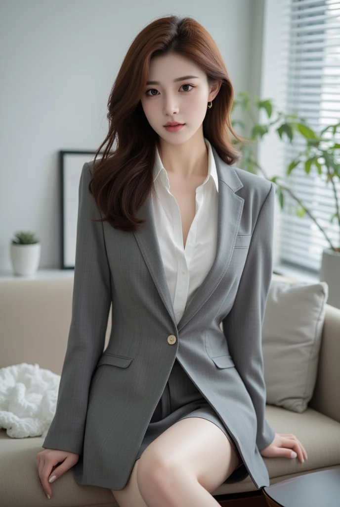 Alafeld asian woman posing in small suit in office building, gorgeous young korean woman, beautiful korean woman, beautiful young korean woman, korean girl, sexy girl, beautiful asian girl, gorgeous chinese model, asian girl with long hair, beautiful girl model, korean woman, sunny and slim girl model photo, beautiful asian woman, black konishi, office building