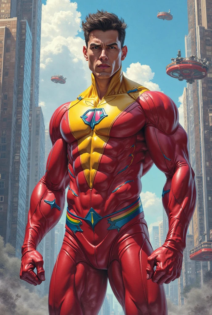 (((female captain planet))), design sheet, captain planet, colored skin, green hair, masterpiece, slendered abs ,muscular, veins, big arms, chiseled chest, detailed , shiny skin, powerful, godlike
