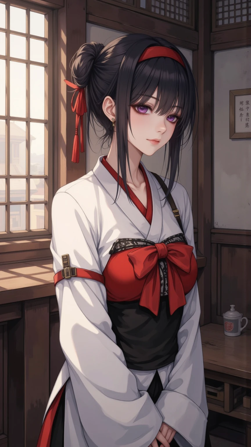 ((best quality ,masterpiece, top quality, ultra detailed, high-resolution, HDR, unity 8k wallpaper, extremely detailed CG, beautiful detailed, depth, fine-textured, super fine, crisp)), Room, Window, student council room, beautiful professional lighting , beautiful deatailed shadow, beautiful intricate composition,
1 Girl, (open shirt:1.8),(show off nipples:1.6), (exposing bare breasts:1.3), (exposed chest:1.3), (no bra:1.3) Detailed eyes:1.3, Detailed face:1.3, Change the expression without changing the face:1.5,
mysterious, very bright colors, Soft Smile, looking at the viewer,beautiful fingers, beautiful hands, fingertip, nail, (pale red eyes:1.6), (short hair), (black hair) , small breasts, (eyelashes), slender,
ponytail, (parted_bangs), shinomiya_kaguya, (perferct fingers), (perferct hands),kaguya shinomiya,folded ponytail, dress, collarbone, black dress, (school uniform), (shuuchiin academy school uniform),
long sleeves, armband, ribbon, (red ribbon, neckband), (shy), (blush), smile,