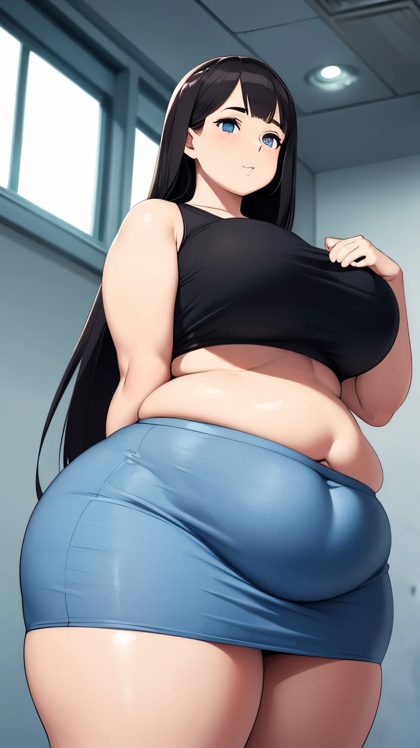 ((Knee-high socks))、{(((Wide Hips)))、 (((plump and thick thighs)))、((Big Ass))、(Big Breasts)、whole body