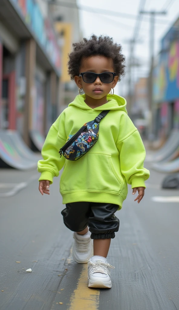 loli menina, bonita e fofa, wearing blue sunglasses, jaqueta amarela, moletom branco, lots of colorful balloons, babyface, corpo inteiro, cabelo grande e preto, braided ponytail, olhos de detalhe perfeito, rosto delicado e negro, CG perfeito, Qualidade de imagem HD, fundo simples
