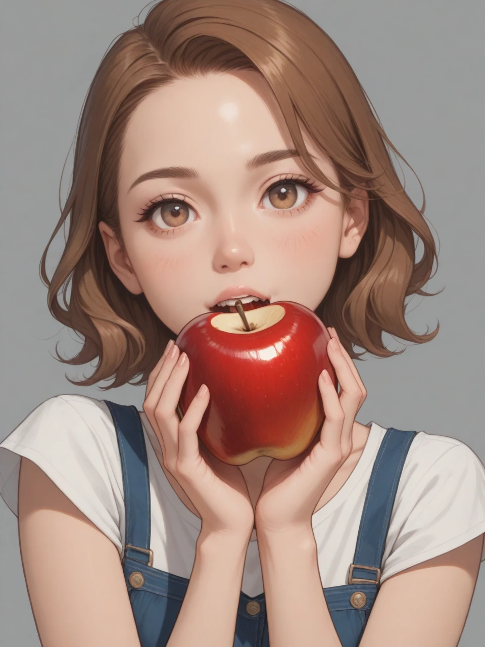 absurderes、hight resolution、ultra-detailliert、with a pure white background、Photo of a single bright red apple、1pc、