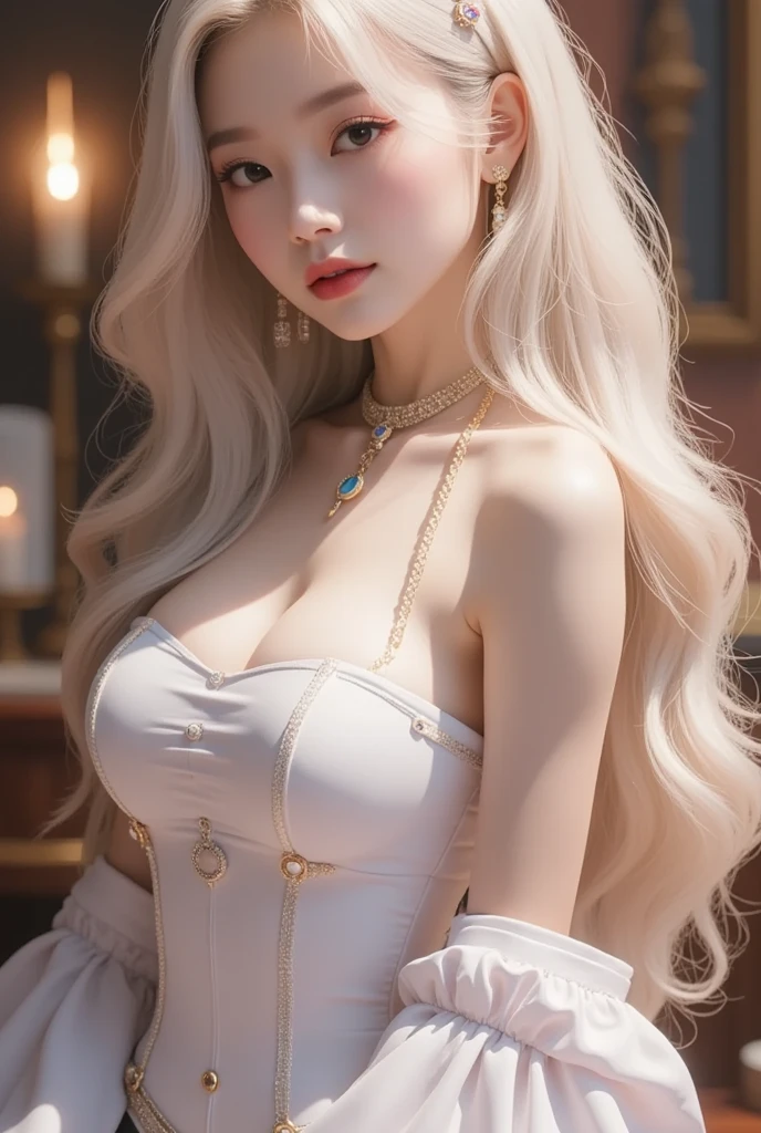 8K、Photorealistic RAW photos of the highest quality。Super beautiful(lifelike face) Bright colors、perfect woman image、laughter、Trending at Art Station、masterpiece、8K resolution、fantasy art、Super high resolution,,Mr.々pose,Charm,sexy,rich colors, Backlight, cinematic lighting, film grain, born, 50mm lens, Nikon D850,Vampire Queen,Glowing red eyes,white skin,super realistic skin,Luxurious red dress,red rouge,red nails,Inside the Labyrinth,Vampire Fangs,sexyな外装,blonde,