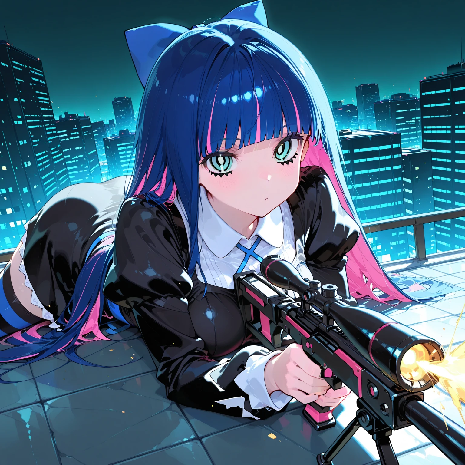 1girl, ebenya, looking at viewer, red and blue hair, neko, cat ears, cat tail, princess lea uniform, star wars death star background, star wars