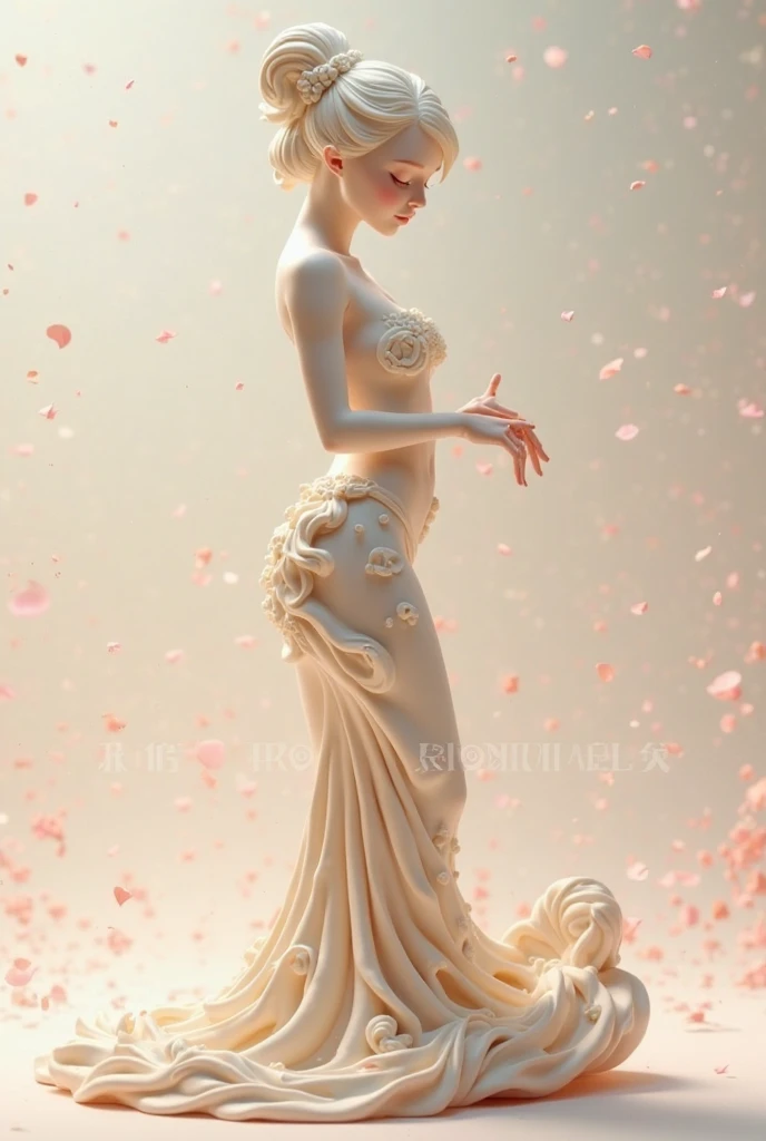 Crie uma obra de arte em 3D de uma vampira usando uma armadura branca adornada com rosas detalhadas de alta qualidade. The work must be of the best possible quality, with an emphasis on extreme detail and a complex composition. Utilize uma paleta de cores que inclua os vermelhos profundos das rosas para contrastar com a armadura branca. Make sure the composition exudes elegance and a sense of otherworldly beauty, with intricate textures and lighting. Inspire-se em artistas como H.r. Giger, ZBrushCentral e Vitaly Bulgarov