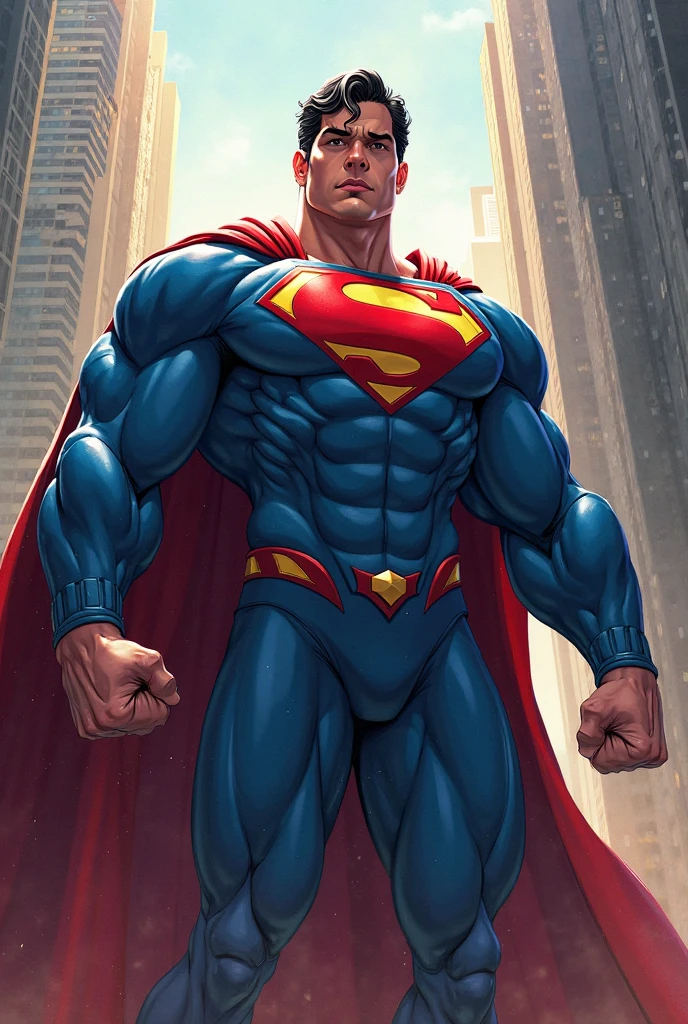 Henry Cavill as Superman ((Best Quality, 8K, ultra-detailed, Masterpiece: 1.3)), 1boy, shiny skin, sharp, Perfect Body Beauty, realistic shaded perfect body, (cute :1.1),("underwear,big bulge ":1.2),(dynamic pose:1.1), thigh , (bulge focus:1.2) ,squatting, Create a digital painting that showcases an intimate, passionate kiss with a focus on the moment of connection and desire. Emphasize the sensual details.