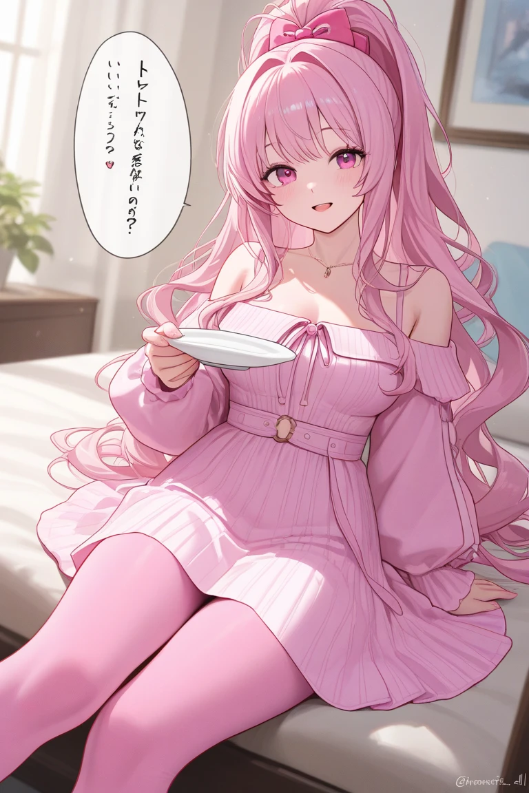 Best quality, highly detailed, ultra detailed, 1 very Dark brown skin boy, chocolate skin, flat chest, male chest, curvy body, long dreadlocks, pink dreadlocks, pink eyes, cat ears, lipgloss, wearing grey dress, feet, bedroom background
