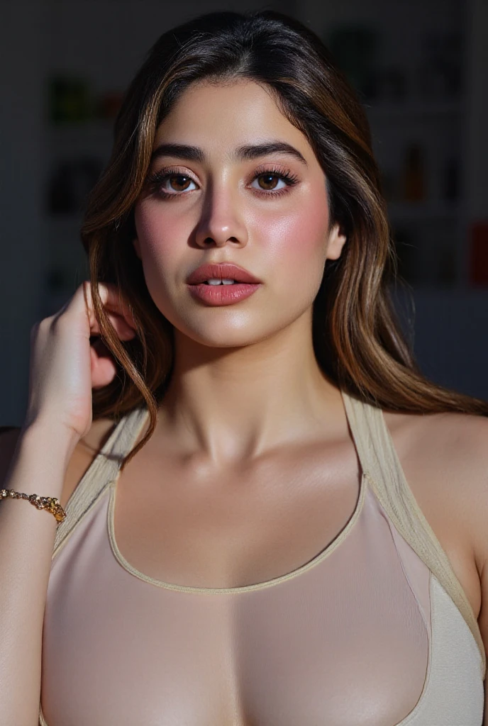 1 female solo, heli daruwala, beautiful detailed eyes, beautiful detailed lips, extremely detailed face, long hair, highres, ultra-realistic, vibrant colors, professional lighting, stunning portrait