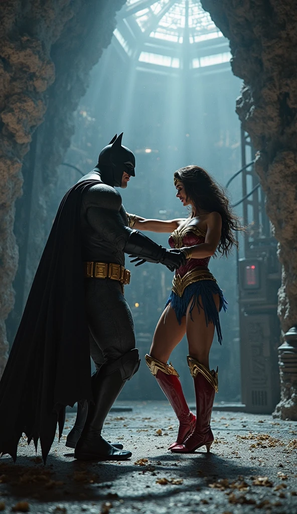 Gal Gadot wonder woman fighting Batman in open combat