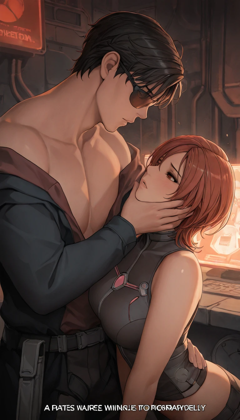 (masterpiece, best quality,hdr), intricate details, highly detailed face, couple, 1girl,girl large breast,girl in bikini,girl in swimsuit bikini,girl with grey eyes, Girl is Power from chainsawman, power red head, 1boy, Boy is Arthur Leywin from TBATE. shirtless, man red head, man long hair, man with naked torso and swimsuit, both red heads, male with blue eyes, male with shorts, seaside, cinematic light, couple hug, couple model pose