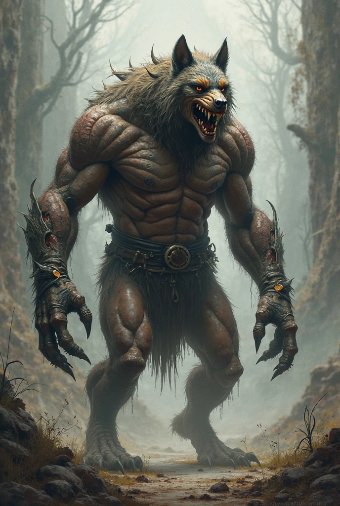 werewolf gigantic humanoid maned wolf.