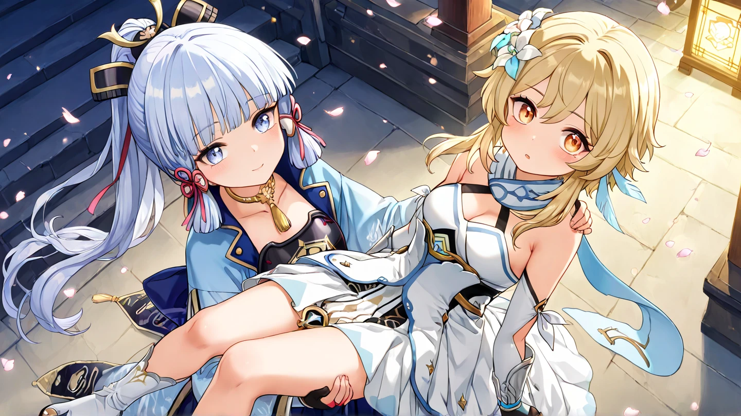 masterpiece, best quality, JingliuV5, 1girl, solo, gloves, gloves, dress, bare shoulders, closed mouth, boots, sky, black gloves, black footwear, blindfold, night sky, full moon, elbow gloves, armpits, arms up, ((chain, bound, restrained:1.3)), sitting, wariza, night, starry sky, sky, cowboy shot, view from below, far shot