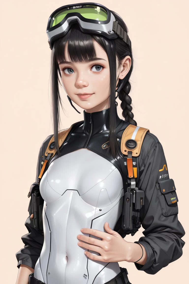 (((devilish smile))), (((melhor qualidade: 1.4))), (((full metal))), (((DuneWalker))), (((post-apocalypse))), (Unbeatable masterpiece), (hiper HD),(CG 8k hiper-realista), semi nua, (((seios grandes))), (((hiper feminina))), sensual girl, (cabelo com franja reta), ((( corpo escultural ))), (((1 garota))), 20 year old Asian girl with perfect body, Rosto lindo e bem cuidado, olhos puxados, muscular corpo:1.2, traje com detalhes texturizados em pixel art, (Head to thigh photos),Equipamento complexo, long pants with white stars, Metal parts in armor, (((Sozinho))), pirralha violento, (((14 anos))), sensual, pose de atitude, obra de arte, post-apocalypse, (((manga style))), Bounty Hunter, violento, Manic, cara de mau, corpo esguio, magra mas forte, corpo perfeito, roupa moderna, Advanced technology, short shorts with checkered pattern in red and black, jaqueta tipo gola de pele, sleeves with vertical striped pattern, fundo neutro