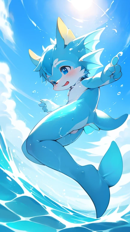 Super high resolution, detailed background, Kemoshota, red eyes, drooling, short hair, solo, looking at viewer, reaching, dappled sunlight, mysterious shadows, standing, best quality, masterpiece, ((zero gravity, weightlessness, flying, floating in the air)),((arbor)) ,wonderland,((tropical fish, flock of tropical fish, colorful tropical fish, underwater, in the sea, school of fish, seaweed, jellyfish,), (((Deep sea background )))),Visual impact, naked, hands down, looking up, smile, happy, slit, (Yellow and white fur,Full Body Furry,Yellow ears,A yellow tail,blue hairs,Yellow thighs,Orange feet,eBlue eyes), adolable, standing on your feet, Master masterpieces, A high resolution, 8k, detailedbackground, high qulity, Libido boy, male people,
