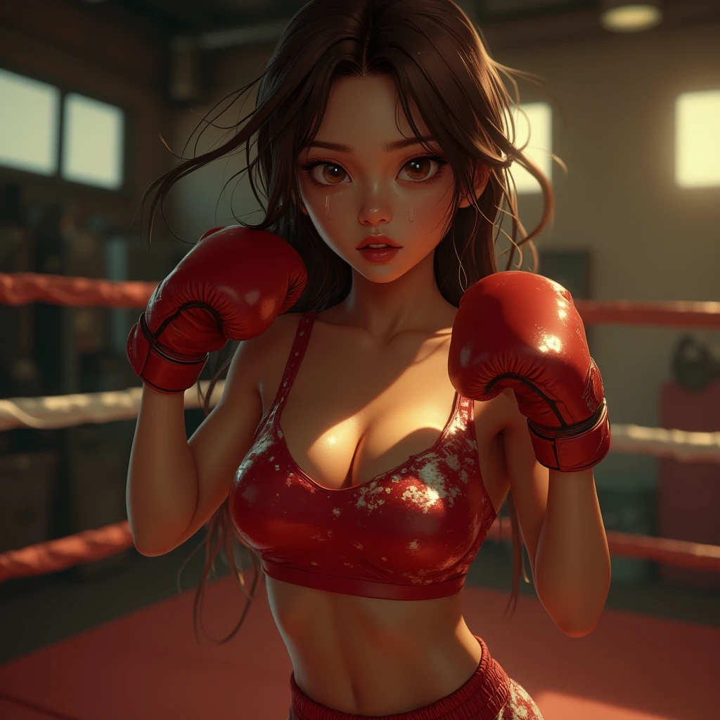 Super Strong Super Huge gigantic breasts:1.1,(steam:1.1),(Wet:1.1),(trembling:1.1),(Sweat:1.1),large full breasts:1.1,focus breasts,show nipple,(s girl,boxing:1.5) Break 4K, (Raw photo: 1.2), (Realism: 1.4), (masutepiece: 1.3), (exquisite detailing: 1.2), Delicate and beautiful details, (Eye Detail), (Facial Detailed), (Highest Quality:1.4), (Hyper-Resolution: 1.2), (very detailed illustration),