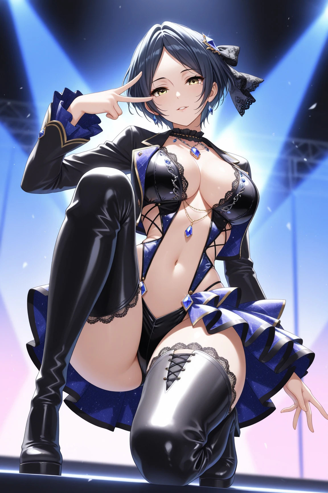 1girl,solo,yelandef,(side profile),tied up in jail,(hands tied up overhead with chains:1.2),hands bound together with chains,body restraints,hands clasped overhead,bare body fully exposed,extremely detailed bedazzling emerald eyes looking away in embarrassment,stomach wrapped tightly in chains,chains erotically wrapped around body,sexy stretch,hands overhead,arms raised all the way up,extremely detailed close up on beautiful armpit,abdomen,gleaming with sweat,dark background,(masterpiece,extremely detailed:1.1),high res,4K,high quality,trending on pixiv
