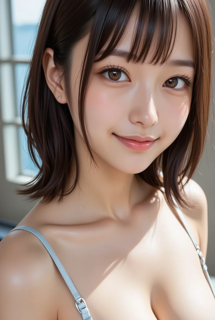 NSFW, masutepiece, Best Quality, 8K, 10yaers old, Teen, Raw photo, absurderes, award winning portrait, Smile, Solo, (Night:1.8), Idol face, violaceaess, Delicate girl, upper body, Digital SLR, Looking at Viewer, Candid, Sophisticated,Thin arms, Professional Lighting, Film grain, chromatic abberation, (Eyes and faces with detailed:1.0), (Bokeh:1.1) , (night dress:1.1) , closes mouth