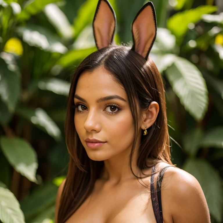 busty in lingerie, with fox ears in arches of Querétaro