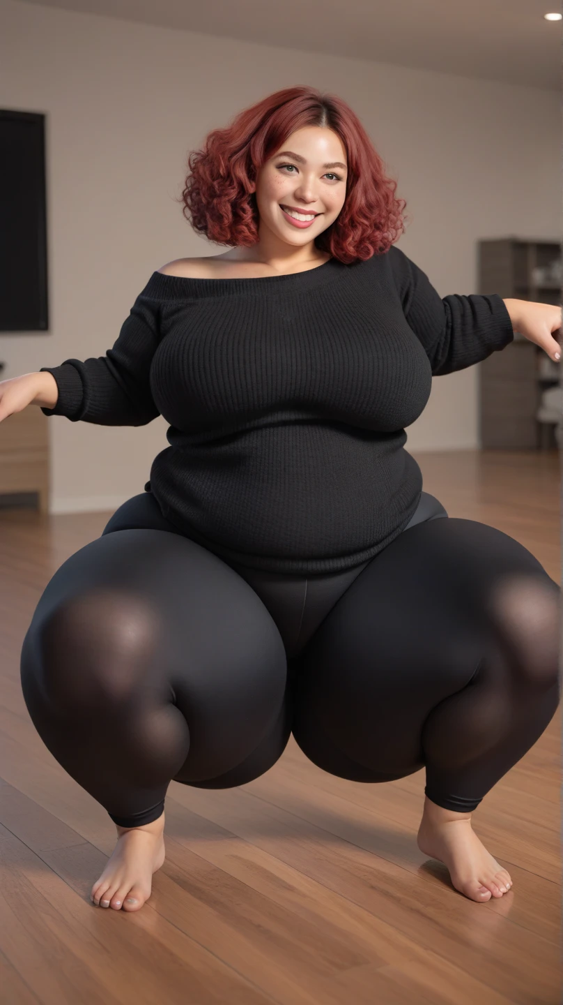 ((best quality)), ((masterpiece)), (detailed), perfect face, araffe woman thick and thight long pants posing for a picture, curvy model,, curvy hourglass figure, sexy longest hand t-shirt, thicc, beautiful full body shot, soft curvy shape, in a longest hand t-shirt, a beautiful woman open legs , bbwchan, , armpits, there is a old woman posing in a dark room with a maroon burka clothes , 43 years old, thick body, beautiful thick female, wide hips, thick legs, she has a jiggly fat round belly, thick thighs, curvy hourglass figure, thicc, curvy model, widest hips, hyperrealistic full figure, bbwchan, voluptuous body, thick, tattooed body, tattooed hands, hena on arm, hena in belly, Burka girl, muslim clothes, 43 years old woman. Burka chubby woman, chubby cheeks, wearing a sneakers, bob hairstyle, thick neck, short neck, there is a woman random pose red-brown hijab, bbwchan, thicc, brown hijab outfit, brown hijab fashion model, korean girl, korean woman, wearing brown robe, full length shot, alluring plus sized model, japanese goddess, clothed in hooded, voluptuous and arousing, portrait shot, curvy model, voluptuous body, wonderful, nene tanaka body , bbwchan, The overall atmosphere is smooth , haunting illustrations, extremely high-resolution details, photographic, realism pushed to extreme, fine texture, 4k, ultra-detailed, high quality, high contrast, red sneakers , cold atmosphere ,, 8k resolution , ultra-detailed resolution , wearing long thight pants, random pose with full body , full body, diamond necklace , wearing a watch , thick arm, thick cheeks , wearing a gold Bracelet