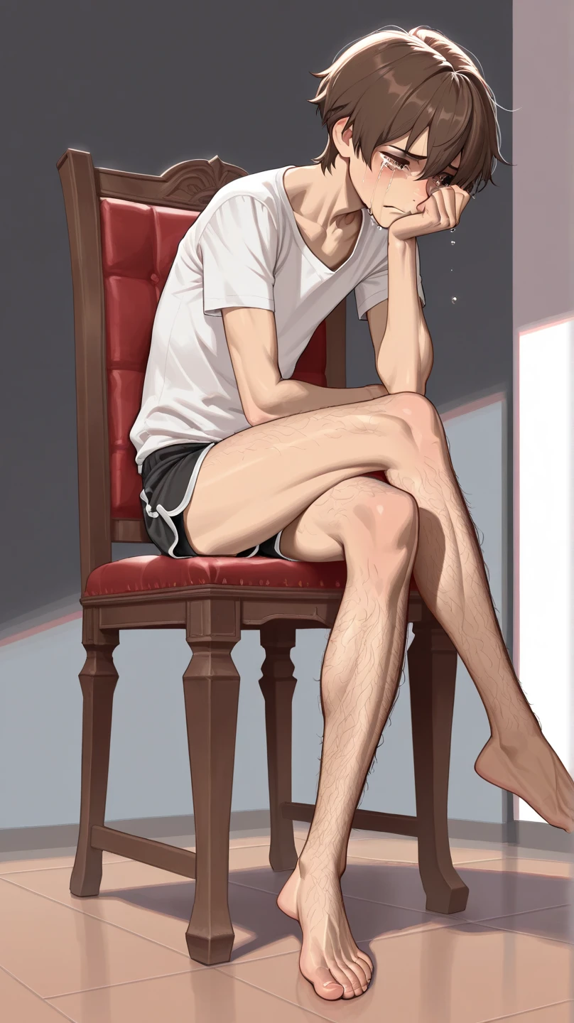 highres, top quality, best quality, paid reward available, High-quality illustrations, unparalleled masterpiece, toy man sitting on chair, fully posable, neutral pose, thinking pose(furry anthro)absurdres, perfect ???????, natural, caustics, dynamic lighting, lens flare, cinematic shadow, cinematic angle,