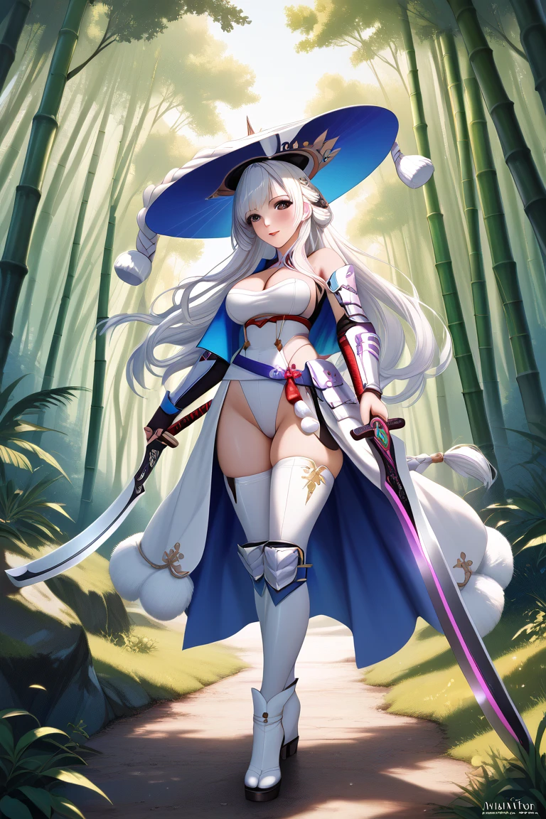 NSFW, obra-prima, melhor qualidade, ultra-hdetalhado, semi-realista, detailedfacialfeatures, 2 mulher,deidade marcial,Mulher usando roupa ancestral hunfa wuxia,Dragon Princess,protagonista feminina,cabelos longos da cor negra,olhos negros fascinantes,seios grandes,muito bonita,voluptuosa mulher,sexy,maliciosa,poderosa,Imposing walking on top of the water holding a divine sword in his left hand