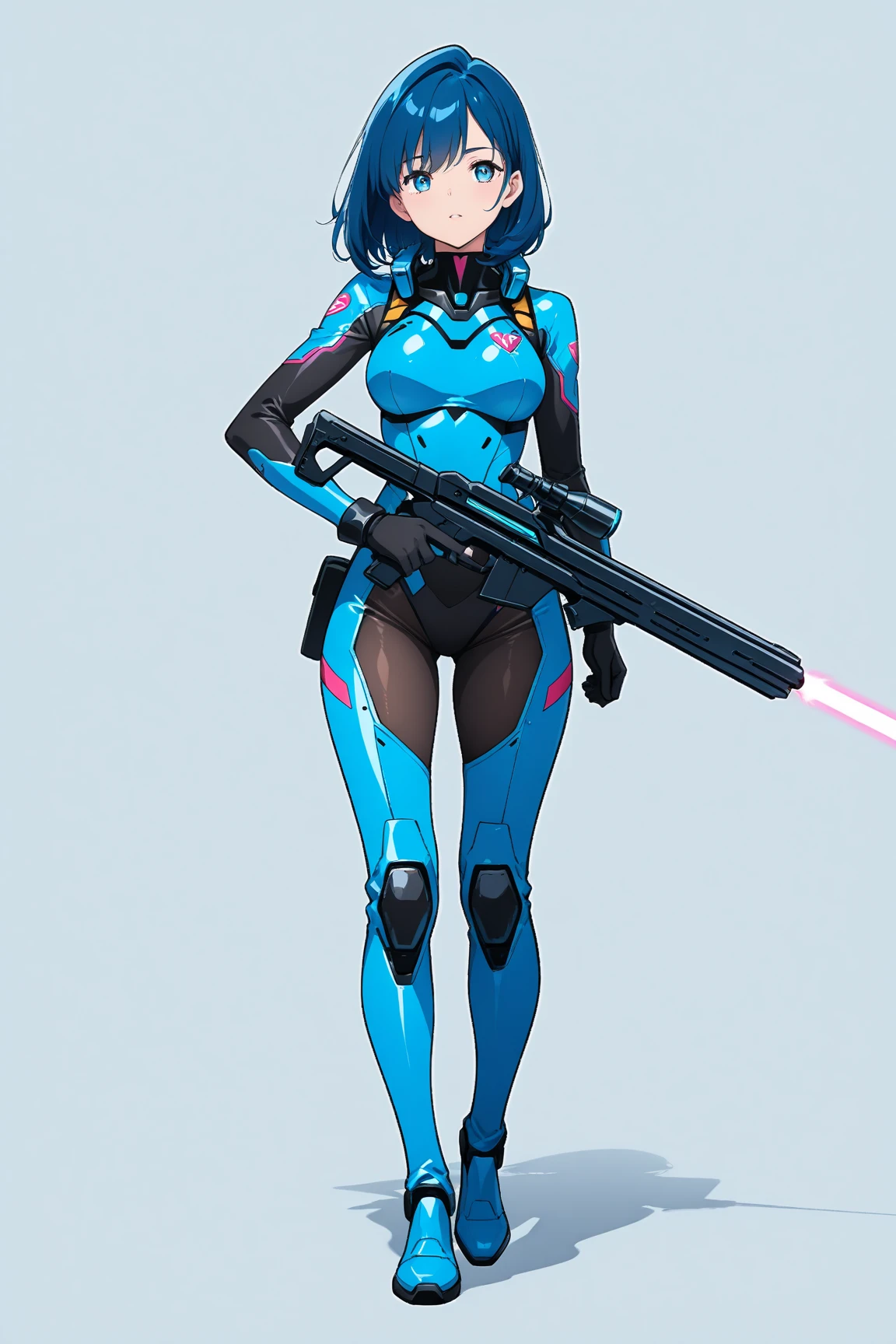 ((best qualityer)), (((clothes 100% baby blue))), (((slim))), (Muscles), (((Red suit))), ((Perfect masterpiece)), (detailded: 1.4), (absurdrez), (((blue and white bob hair))), (((full body fitness, neckline showing part of the breasts)), (((short hair woman, blushful))), 21 year old woman, beautiful sexy woman, giant robot pilot, wild with perfect corpo fitness, wearing small mecha battle armor clothes, tiny thong, Simon Bisley styled for the cover of Heavy Metal magazine, clothing with Japanese cyberpunk graphic patterns, Halftone pattern and vertical stripes, earth tone, exiting the body of a giant robot