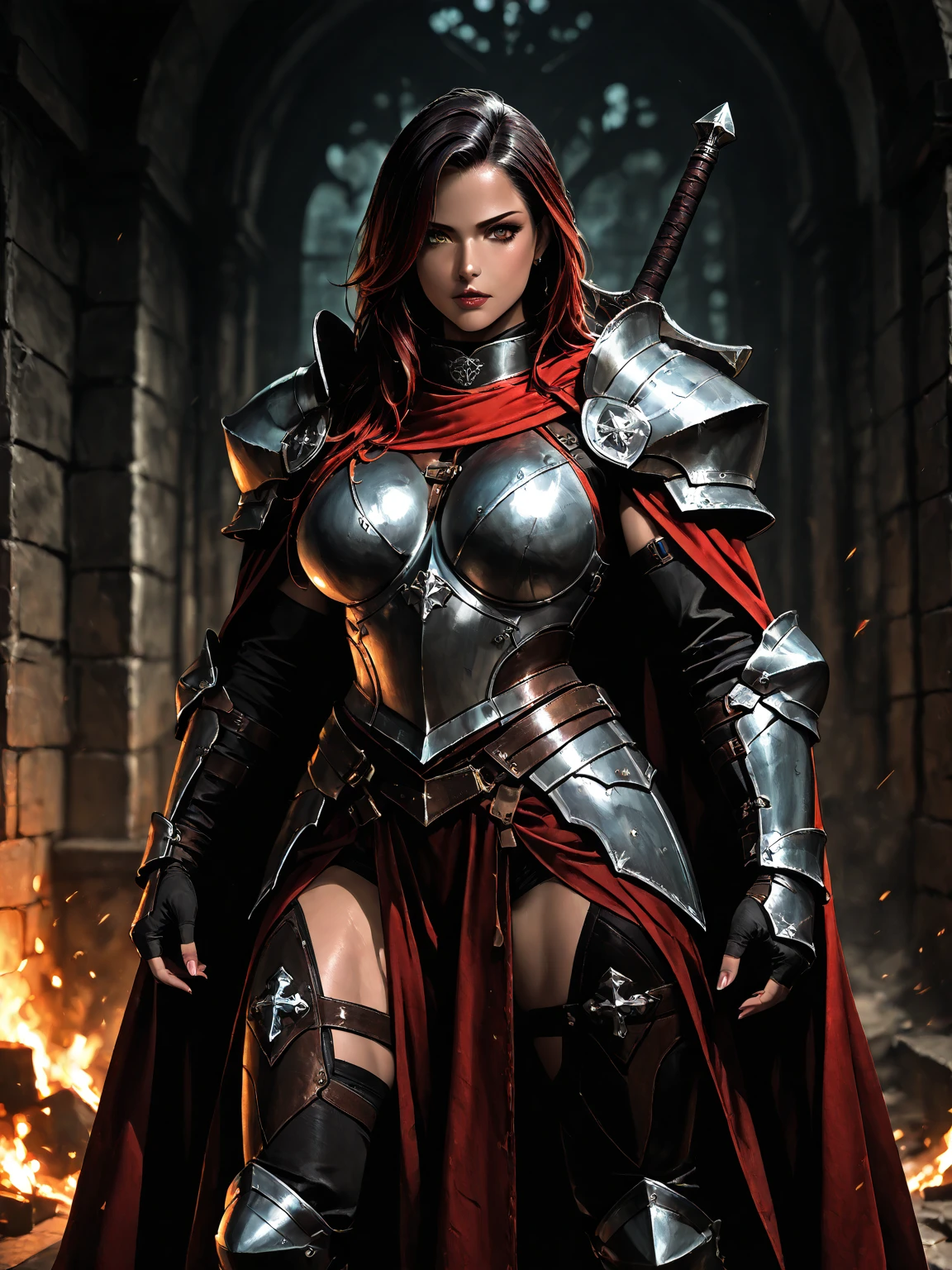 Erza Scarlett in adepta sororitas Power armour