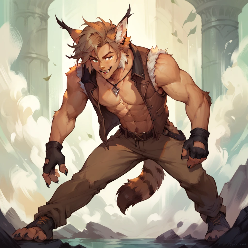 Semi-anthro charr,charr from guild wars ,big body,masculine charr,big male,big pecs,balls, jockstrap,big bulge ,low angle view,foot,knot covered with jockstrap,pubes,topwear,big pecs,muscular male,detailed face,beautiful face,larger tail,nipples,beautiful background,thick legs, big legs, solo,(art by thesecretcave, thesecretcave style), explicit art, hyper realistic,digital artwork, , beautiful artwork, hd artwork, super detailed quality,