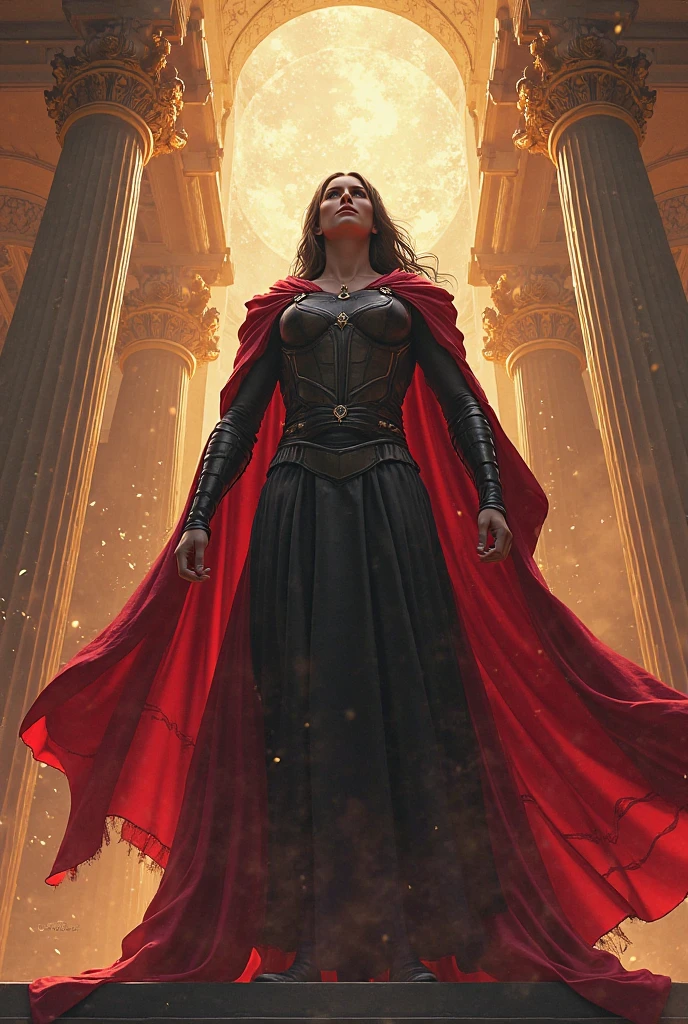 Full body shot, a mean girl with crossed arms on her chest, detailed feisty face, malicious expression, mischievous smile, the devil himself is afraid of her, realistic digital painting, ultra-detailed, 8k, photorealistic, professional, vivid colors, strong lighting, dramatic atmosphere, moody lighting, dynamic pose, high contrast, sharp focus, impactful composition