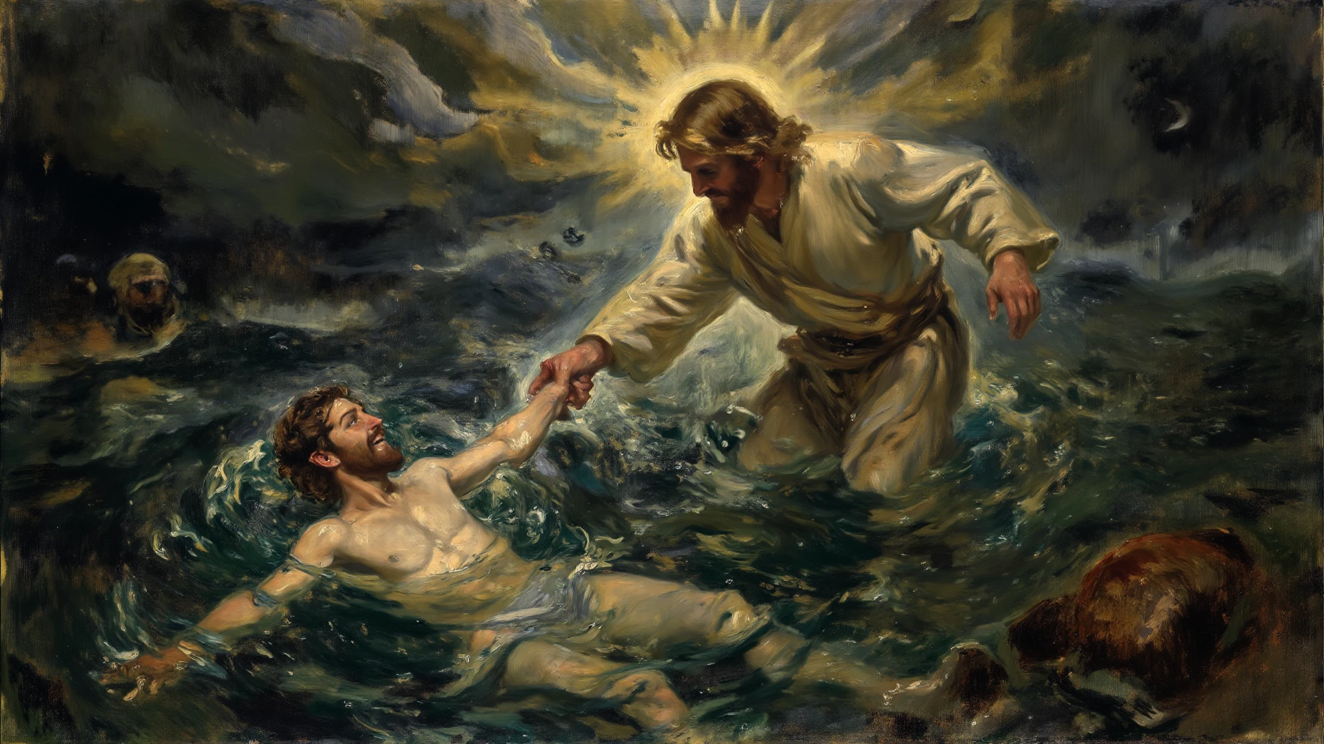 The baptism of Jesus by Saint John the Baptist 
