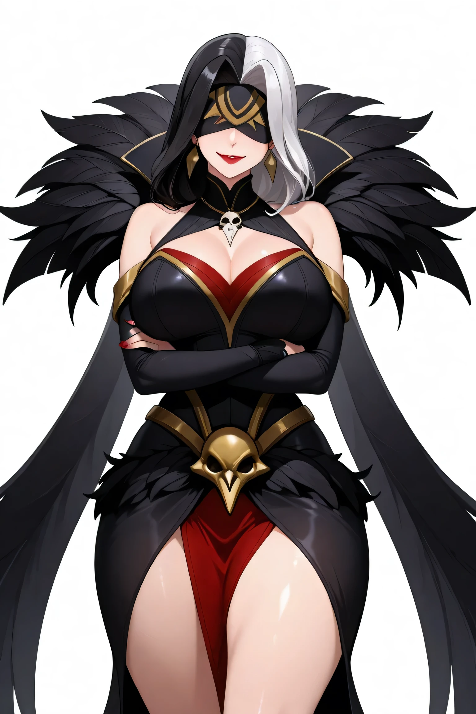 whole body, 1 Female, ponytail,Black Hair, Long Hair, Red eyes, ((dark Knight)), Black Cape, Large Breasts, wallpaper, background, Particles of light, ((masterpiece)), ((Highest quality)), ((Highest quality)), Pale skin, alone, Long black sword
