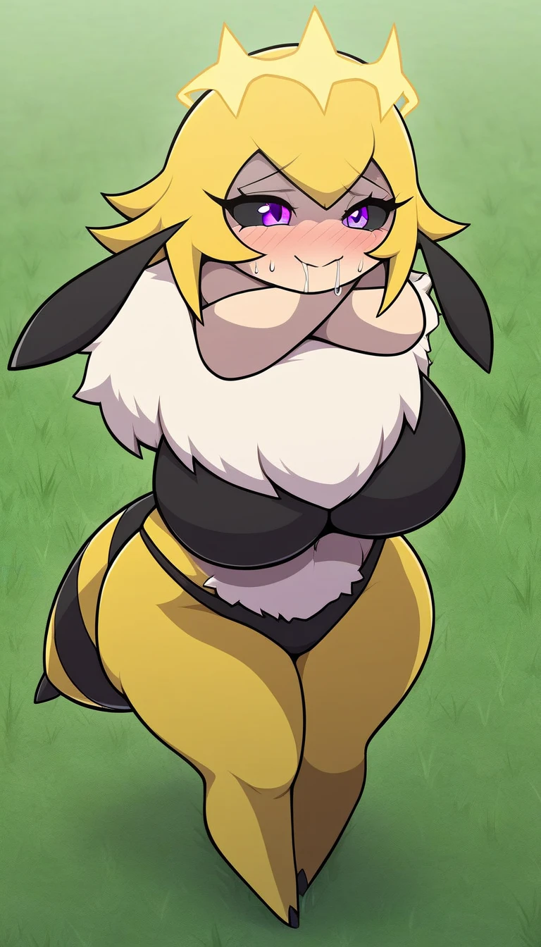 Lopunny, black bikini, huge hips, massive thighs, athletic, abs, small waist