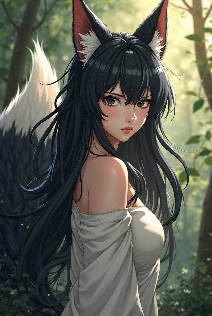 female body wolf, purple fur, long silver claws, arms outstretched, howl humain face, black skin, pink eyes, pink lips, prominent silver canine --auto --s2