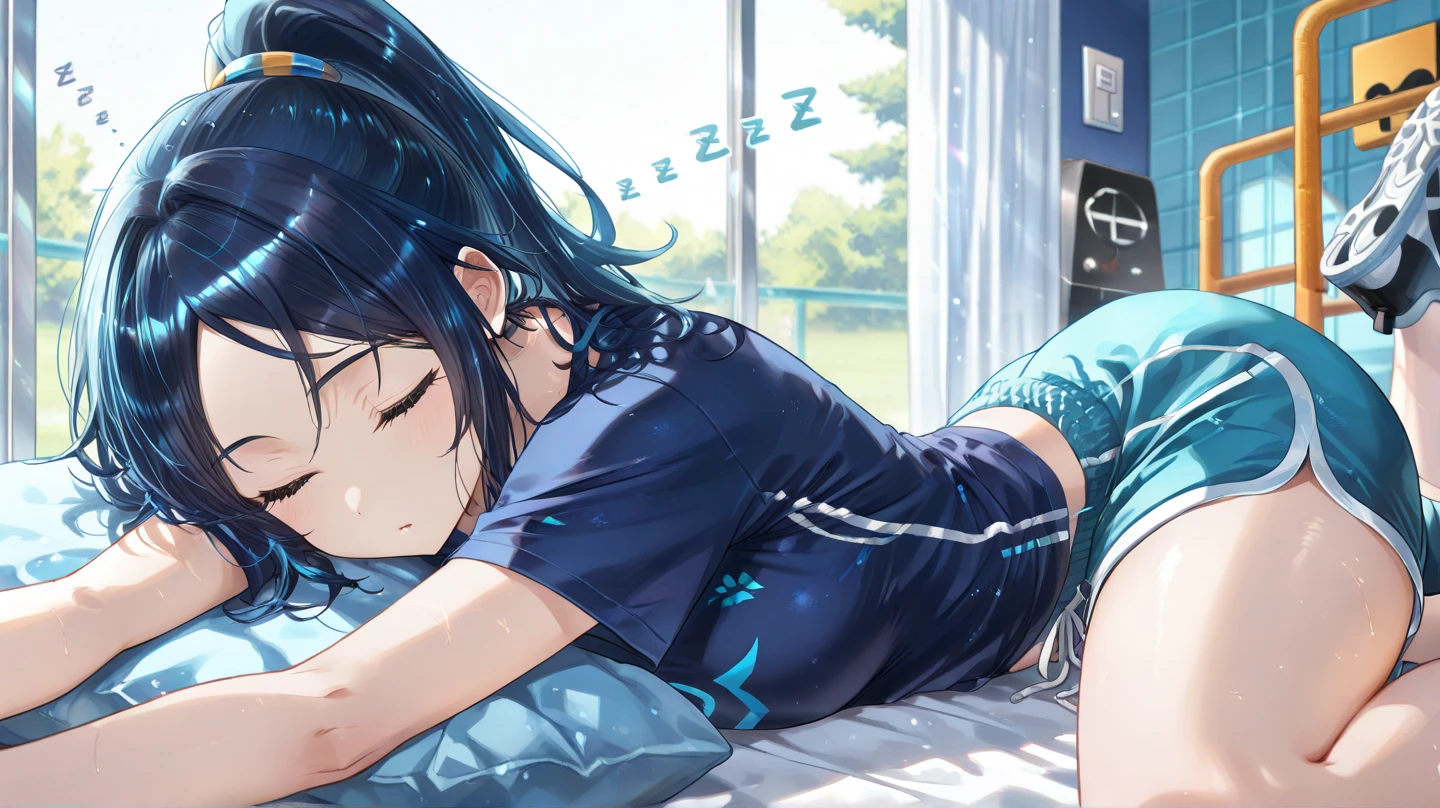 cassette tape、earphone、Lying on the floor in the room、Picture a person listening to music with their feet up on the bed。  detailedな顔、(masterpiece) (Highest quality) (detailed) (8K)、Background is blurred、Portrait Photography、