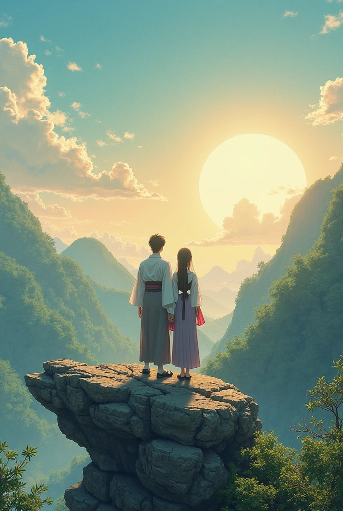 Japan_Ise_Couple Rock _Couple Rock の間に見える朝日_high resolution_high definition_