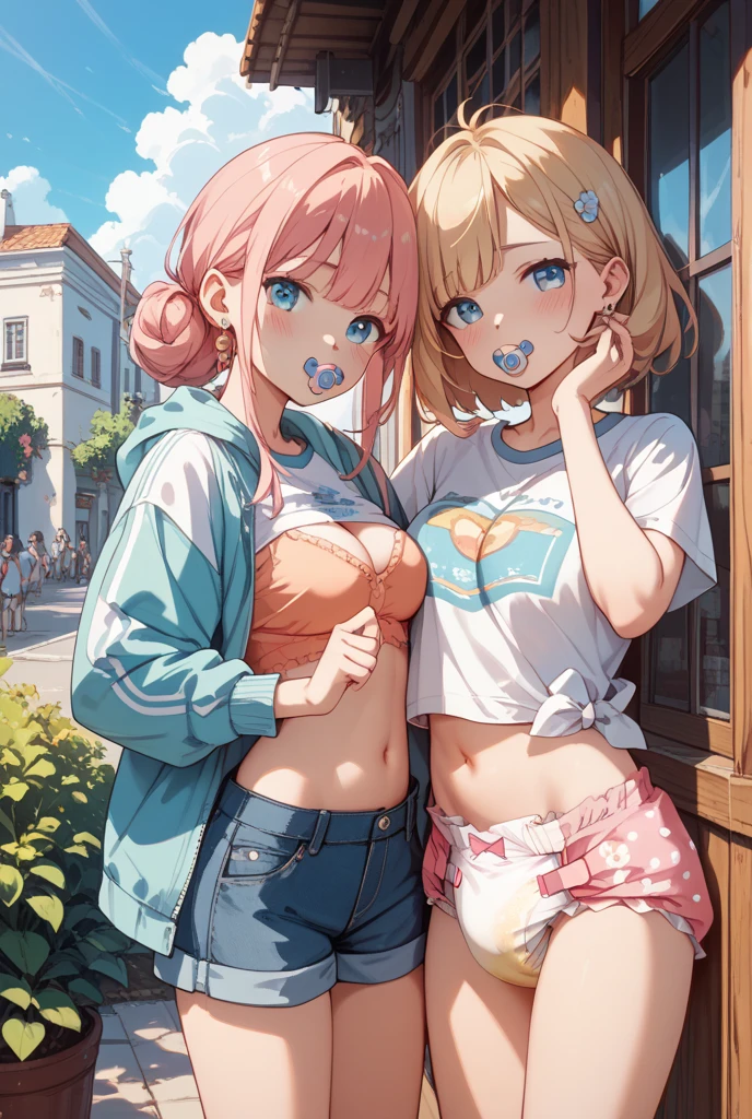 Big Breasts、cute、Color illustrationasterpiece、Two Women