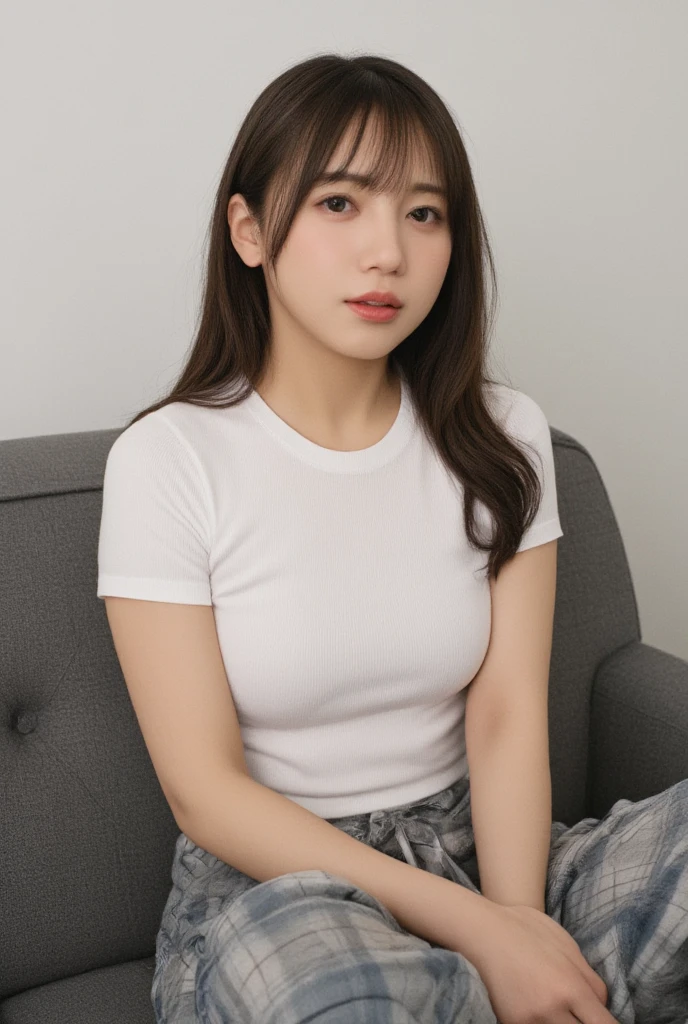 (((Medium Short Hair、Shoulder-length hair:1.4))).((A luxurious navy blue shirt with a navy blue collar、Standing photo、Medium Hair、服の上からでもわかるBig Breasts、Both hands are in front of the belly button、A photo of panties visible through a short polo shirt、Roll up your shirt with your hands、She is wearing a white polo shirt and luxurious white panties.、:1.4))、In the living room、Cream Hair Color、Her huge breasts are obvious even through her clothes...、Small earrings、Light brown hair color、:1.4))、Shiny Hair、Light beige hair color、Background Blur、Light brown hair、{{Cowgirl Shot}}、((Close-up shot from the waist up、Big Breasts:1.4))、Big Breasts、にっこりsmile、服からでも分かるBig Breasts、Cowboy Shot、素敵なsmile、((Revealing clothing))、Full body photo、ring、Tuck your hair behind one ear、Silver Necklace、smile、Caustics、Highly detailed photos、Big Breasts、Super no makeup、(8K、RAW Photos、Highest quality、masterpiece:1.2)、(Realistic、Realistic)、1 Girl、((Big Breastsショートヘア、Looking into the camera:1.4))、Hair blowing in the wind