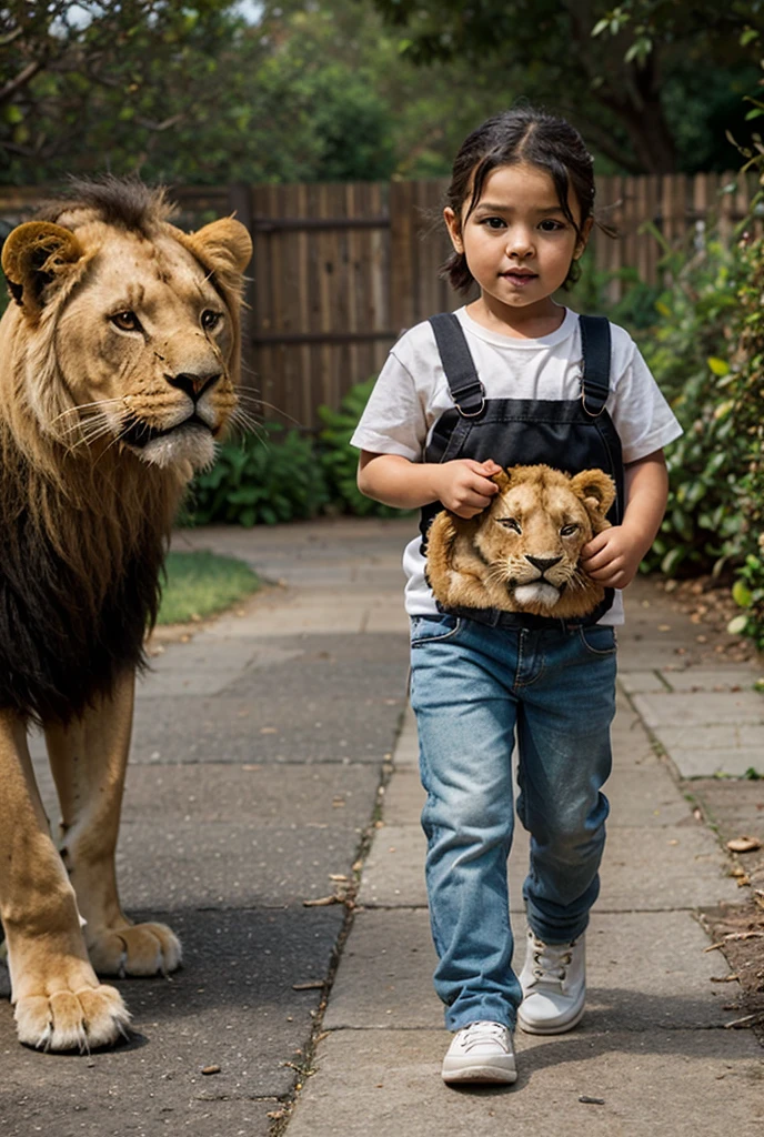 A fighting with lion