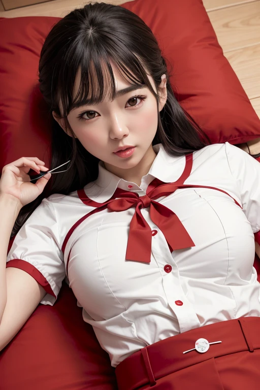 (a closeup:1.4)、(RAW shooting:1.2)、(Photorealsitic:1.4)、(masterpiece:1.3)、(top-quality:1.4)、one girls、(Slender and beautiful girl)、kawaii、(middlebreast:1.2)、beauty breast、(cleavage of the breast)、(erectile nipple:1.2)、Spread legs、(FULL BODYSHOT)、From above、in 8K、(masutepiece:1.2)、(bow ribbon、knee high socks:1.3)、Look at viewers、blush、Kneeling、Facing up、ribbon bondage、(beautifull hands)、(beautiful thigh)、(Twin-tailed:1.2)、School uniform、Cute、(White Cat Ear Hair Accessories:1.2)、