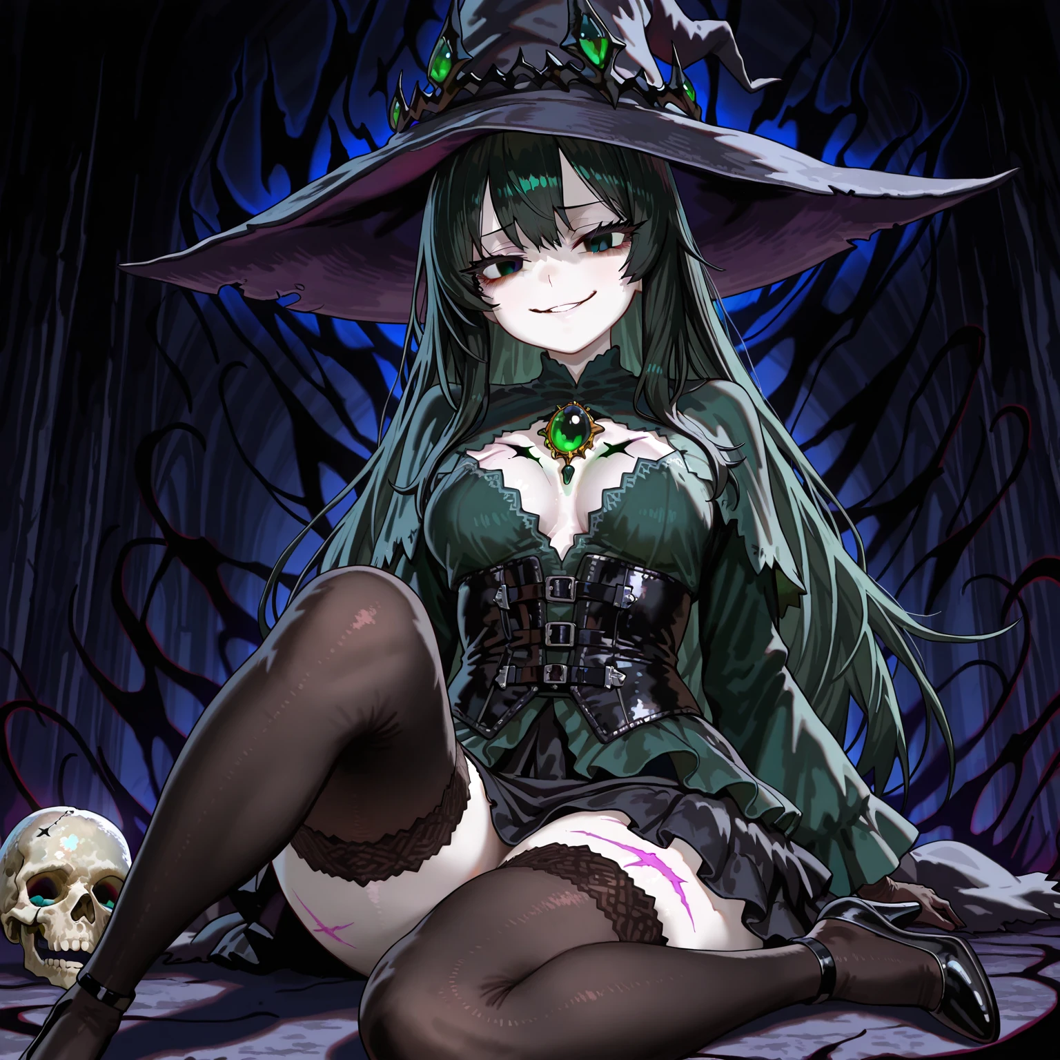 Anime shoujo jade feet, dark, horror, evil, hell, ghosts