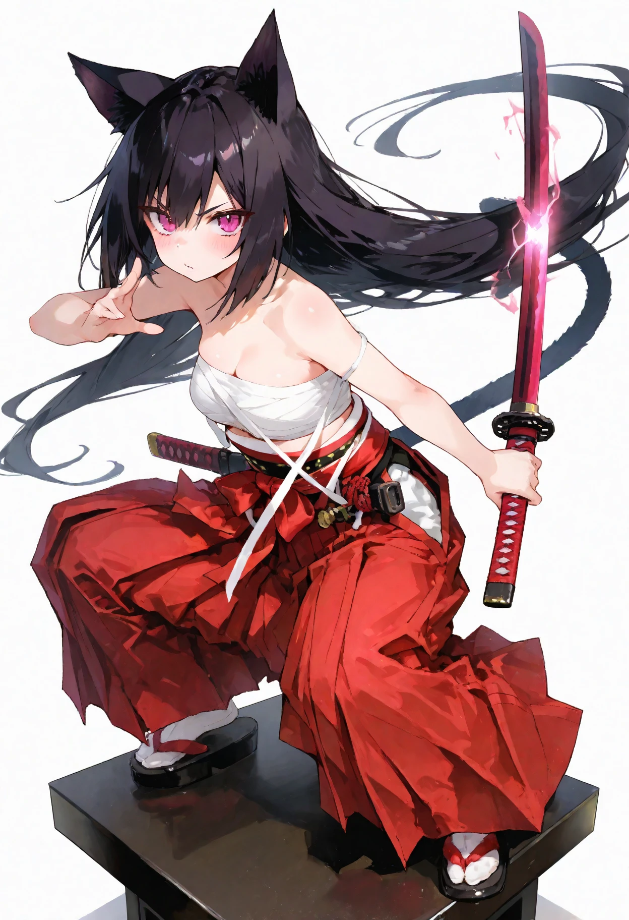 samurai girl,red and black kimono,
1girl, solo,,large breasts,curvy,gleaming skin,hold a sword,(battoujutsu stance,weapon:1.4),tan
(best quality, masterpiece), unity 8k wallpaper,official art,extremely detailed CG,,face focus,eye focus,(school ground:1.4), smile,(glistening skin:1.4), ,