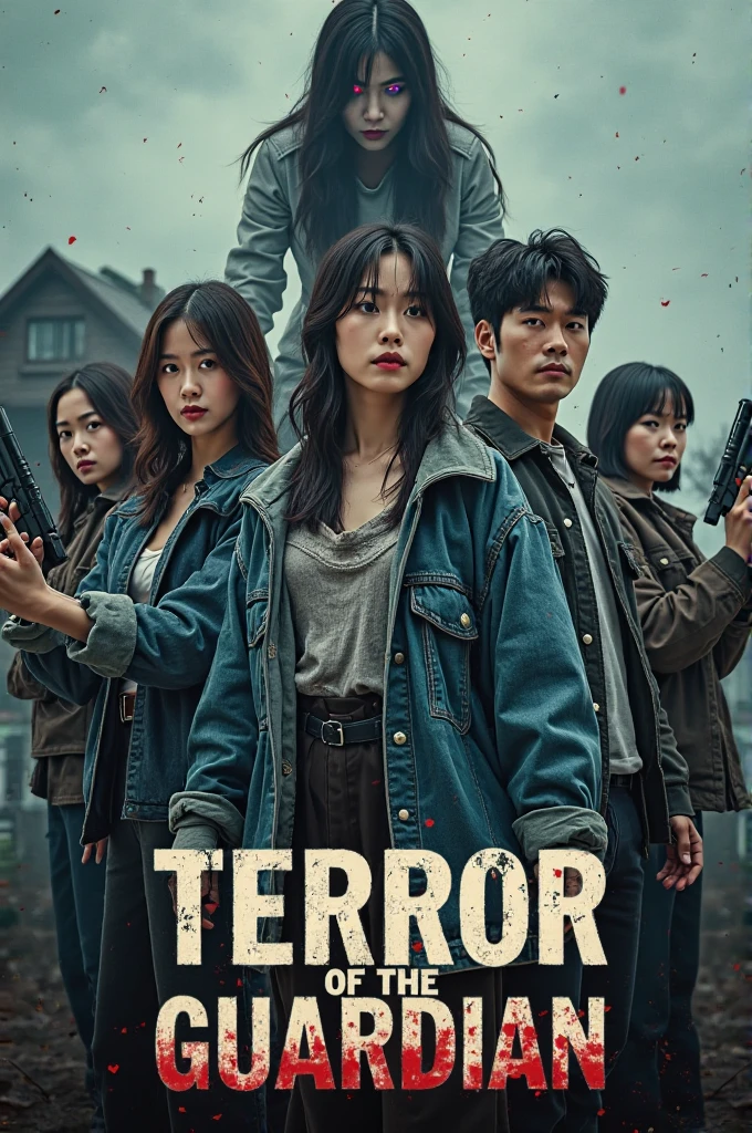 A powerful, realistic, high-quality and professional-looking movie poster with the title "THE TERROR" images and title must be bold and visible.