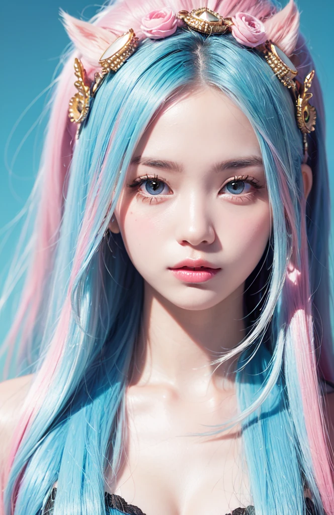 (masterpiece, best quality:1.2), (8k uhd, 16k, 32k, ultra high res), (photorealistic:1.37), (RAW photo), ultimate-realistic, ultimate-realistic details, ultimate-realistic texture, ultimate-intricate details, ultimate-realistic lighting, ultimate-realistic shadow, japanese girl, ultimate-cute face, ultimate-RAW skin, ultimate-realistic eyes, cyborgized Japanese woman, extremely ultra cute face, , skinny body, flat chest, (blue metallic mechanical frame:1.5), (Power cables connected throughout the body), detaile up, Instead of hair, there are cables growing out of it, mechanical fusion, mechanical skeleton, bio mechanics, mechanical life-form, highly intricate detail, extremely ultra real texture, human-like skin, realistic hair, ultra realistic details, professional lighting, (realistic:1.4), (RAW photo:1.2), (photorealistic:1.5)