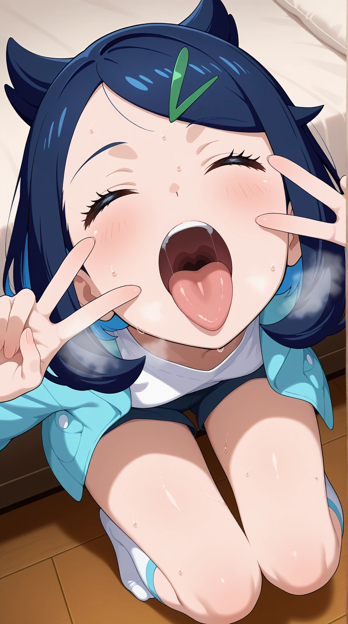 Sunburn mark、Twin tails、Blowjob