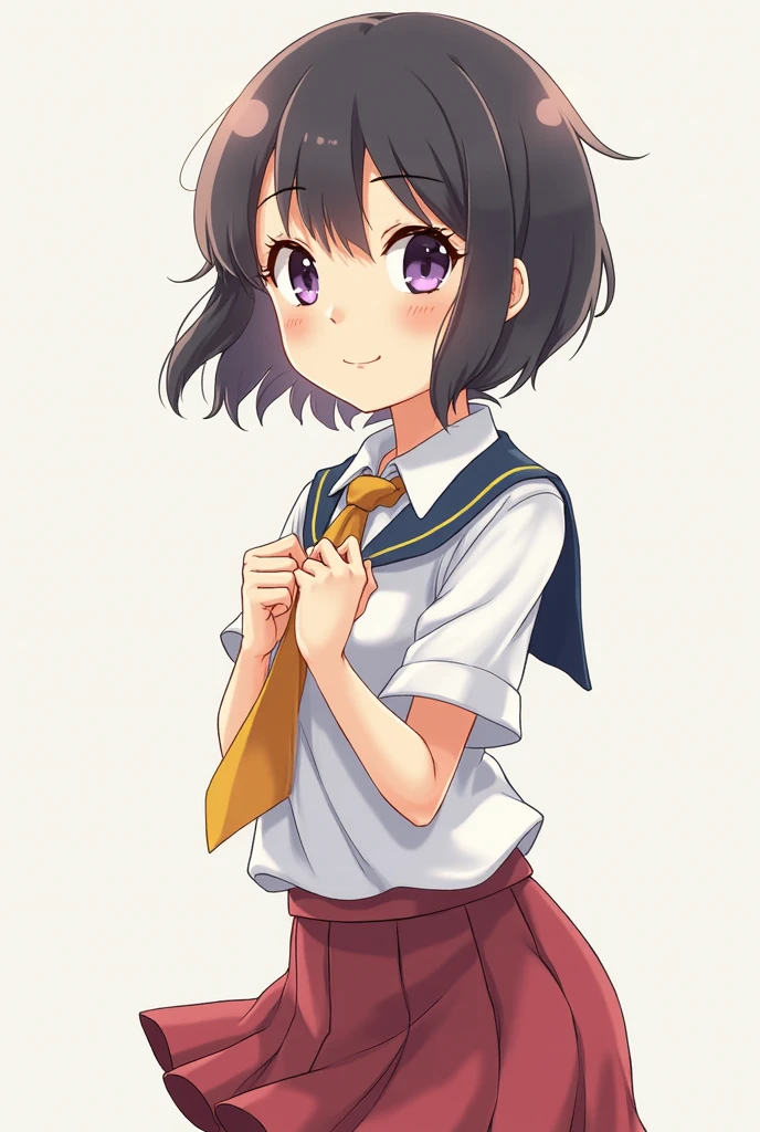 portrait, sharp focus, soft lighting, (highly detailed face), (highly detailed eyes), illustration, depth of field, haru1, outdoors, school, 1girl,独奏,looking at viewer, blush, smile, open mouth ,bangs, brown hair, shirt, hair ornament, bow, brown eyes, ,,white shirt ,ponytail ,short sleeves, :d, hairclip, collared shirt, bowtie ,kneehighs, blue bow, ,black socks, ,grey skirt, , sweater vest 、In underwear