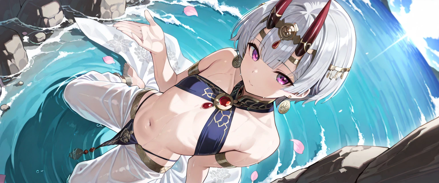 HIMEJIMAKINOKO, LIGHT PURPLE HAIR, TWINTAILS, HAIR BOBBLES, polka dot, VERY LONG HAIR, YELLOW EYES, .(Nude, naked, 1girl, solo, ,large breasts , solo) nipple ,, (wearing nothing:1.5), empty eyes, Luxury liner deck, ,blue sky, take a short walk, sea, space, Heavy snowfall area, frozen, , (Sweating profusely, Love juice, Wet Woman, female ejaculation),, crying,, Peeing, lactation, projectile lactation