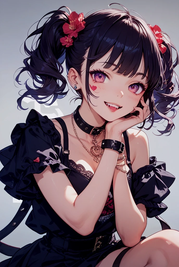 tongue,Gal,Earrings,Twin tails